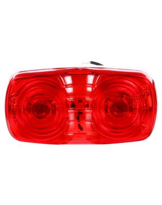 Signal-Stat, Permastat, Incandescent, Red Rectangular, 2 Bulb, Marker Clearance Light, P2, Bracket Mount, Hardwired, Blunt Cut, 12V