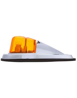 Signal-Stat, Incandescent, Yellow Triangular, 1 Bulb, Marker Clearance Light, P2, Silver Zinc 2 Screw, Hardwired, Stripped End, 12V, Bulk