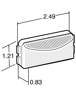 15 Series, Incandescent, 1 Bulb, Rectangular Clear, Utility Light, PL-10, 12V, Pallet