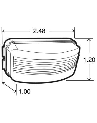 15 Series, LED, 3 Diode, License Light, Rectangular, Bracket Mount, Hardwired, .180 Bullet, 12V