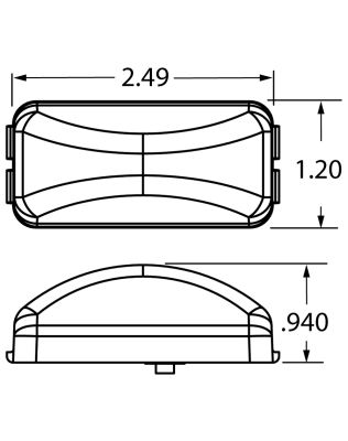 15 Series, LED, Red Rectangular, 1 Diode, Marker Clearance Light, P3, PL-10, 12V, Bulk