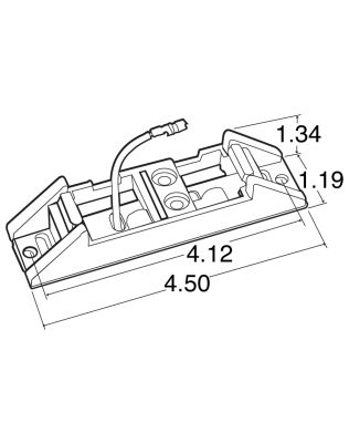 15 Series, Branch Deflector Mount, 15 Series Lights, Used In Rectangular Shape Lights, Gray ABS, 2 Screw Bracket Mount, .156 Bullet, Stripped End, Kit