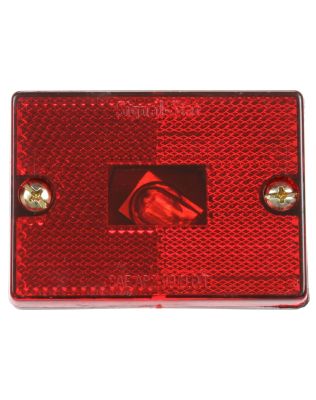 Signal-Stat, Incandescent, Red Rectangular, 1 Bulb, Marker Clearance Light, P2, 1 Stud Mount, Reflectorized, Hardwired, Stripped End, 12V