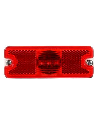 18 Series, LED, Red Rectangular, 3 Diode, Marker Clearance Light, P2, 2 Screw, Reflectorized, Diamond Shell, Hardwired, Blunt Cut, 12V, Kit, Bulk