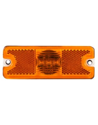 18 Series, LED, Yellow Rectangular, 3 Diode, Marker Clearance Light, P2, 2 Screw, Reflectorized, Hardwired, Blunt Cut, 12V, Kit
