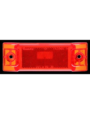 Super 21, Incandescent, Red Rectangular, 1 Bulb, Marker Clearance Light, P2, 2 Screw, Reflectorized, Super 21 Plug, 12V, Bulk