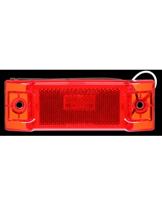 Signal-Stat, LED, Red Rectangular, 8 Diode, Marker Clearance Light, P2, 2 Screw, Reflectorized, Hardwired, Stripped End, 12V