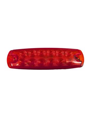 Signal-Stat, LED, Red Rectangular, 12 Diode, Marker Clearance Light, P2, Chrome ABS 2 Screw, Hardwired, Ring Terminal/Stripped End, 12V, Kit, Bulk