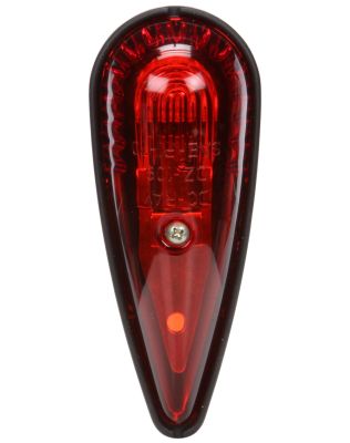 26 Series, Incandescent, Red Triangular, 1 Bulb, Marker Clearance Light, PC, Black Rubber 2 Screw, Socket Assembly, Stripped End, 12V, Bulk
