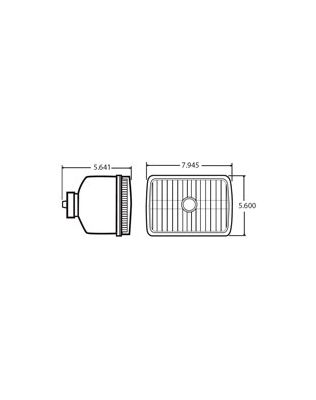 5&quot;x7&quot; Rectangular Halogen 1 Bulb Headlight, Glass Lens, Die-Cast Aluminum, 12V, Display