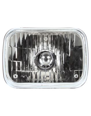5&quot;x7&quot; Rectangular Halogen, 1 Bulb Headlight, Glass Lens, Die-Cast Aluminum, 12V