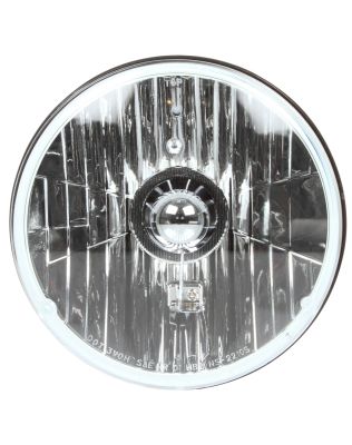 7&quot; Round Halogen 1 Bulb Headlight, Glass Lens, Aluminum, 12V, Display