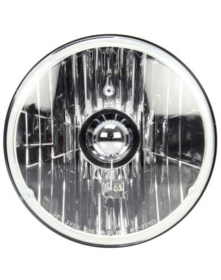7&quot; Round Halogen 1 Bulb Headlight, Glass Lens, Aluminum, 12V