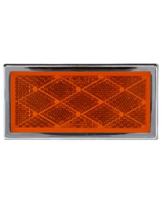 Signal-Stat, Rectangle, Yellow, Reflector, Chrome Acrylic Adhesive Mount, Display