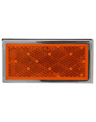Signal-Stat, Rectangle, Yellow, Reflector, Chrome Acrylic Adhesive Mount