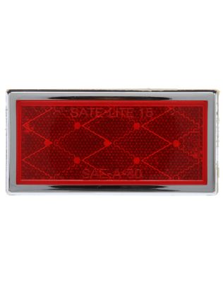 Signal-Stat, Rectangle, Red, Reflector, Chrome Acrylic Adhesive Mount, Display