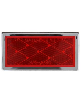 Signal-Stat, Rectangle, Red, Reflector, Chrome Acrylic Adhesive Mount