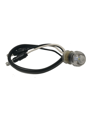 33 Series, LED, .75", Round, 1 Diode, Clear, Polycarbonate Lens, Grommet Mount, Hardwired, .180 Bullet, 12V, L, License Light, Kit 