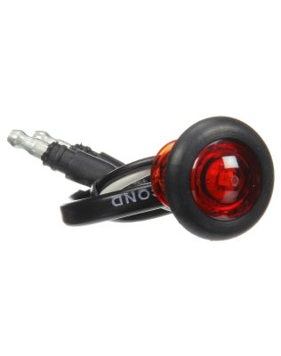 33 Series LED 0.75" Round 1 Diode Red Polycarbonate Lens, Black Rubber Grommet Mount Hardwired 12V, P2 Single Marker Clearance Light Kit
