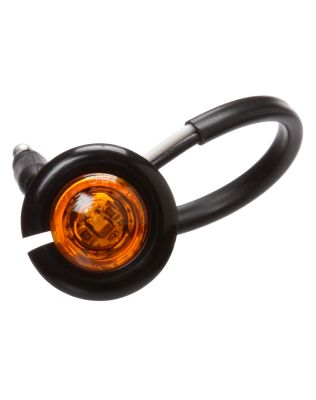 33 Series LED 0.75" Round 1 Diode Yellow Polycarbonate Lens, Black Nylon Flange Mount Hardwired 12V, P2  Single Marker Clearance Light Kit