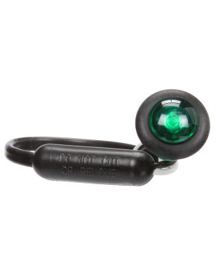 Super 33 .75" LED Round 1 Diode Green Polycarbonate Lens, Black Rubber Grommet Mount Hardwired 12V, High Amp Interior Utility & Dome Light Kit