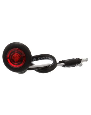 Super 33 .75" LED Round 1 Diode Red Polycarbonate Lens, Black Nylon Grommet Mount Hardwired 12V, High Amp Interior Utility & Dome Light Kit
