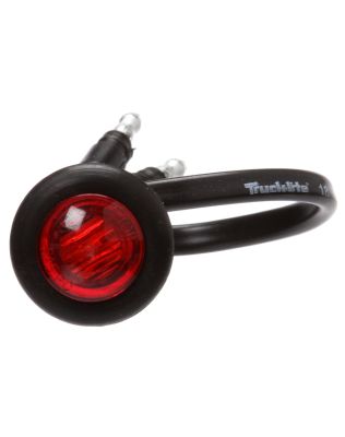 33 Series LED 0.75" Round 1 Diode Red Polycarbonate Lens, Black Rubber Grommet Mount Hardwired 12V, P2|PC Single Marker Clearance Light Kit