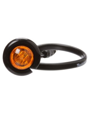 33 Series LED 0.75" Round 1 Diode Yellow Polycarbonate Lens, Black Nylon Flange Mount Hardwired 12V, P2|PC  Single Marker Clearance Light Kit