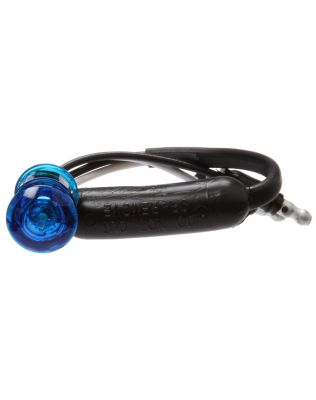 33 Series .75" LED Round 1 Diode Blue Polycarbonate Lens, Chrome Nylon Grommet Mount Hardwired 12V, Low Amp Interior Utility & Dome Light