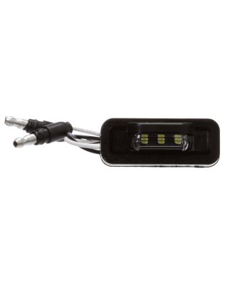 36 Series, Rear Exit Wires, LED, 3 Diode, License Light, Rectangular, Adhesive Mount, Hardwired, .180 Bullet, 12-24V