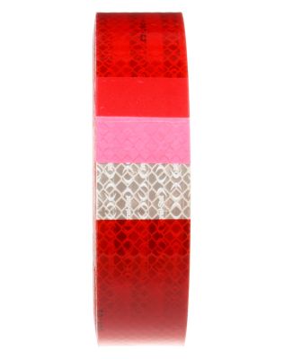 Signal-Stat, Red/White Reflective Tape, 2 in. x 150 ft., Bulk