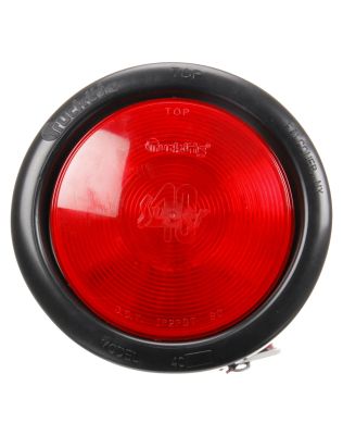 Super 40, Incandescent, Red, Round, 1 Bulb, Stop/Turn/Tail, Black Grommet Mount, PL-3, Stripped End/Ring Terminal, 12V, Kit