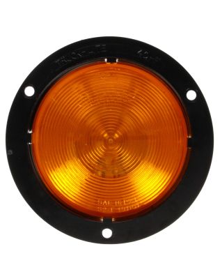 40 Series, Incandescent, Yellow Round, 1 Bulb, Front/Park/Turn, Black ABS, Flange Mount, 12V, PL-3, Bulk