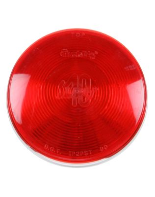 Super 40, Incandescent, Red, Round, 1 Bulb, Stop/Turn/Tail, PL-3, 12V