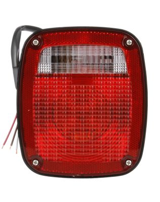 Signal-Stat, Incandescent, Red/Clear Acrylic Lens, Universal, Combo Box Light, 3 Stud , Hardwired, Stripped End, 12V, Display