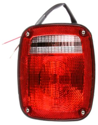 Signal-Stat, Incandescent, Red/Clear Acrylic Lens, Universal, Combo Box Light, 3 Stud , Hardwired, Stripped End, 12V, Bulk