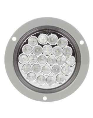 Signal-Stat, LED, Clear Round, 24 Diode, Back-Up Light, Gray Flange, PL-3, 12V