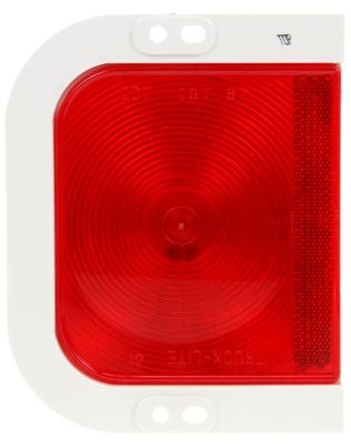 41 Series, Left Hand Side, Incandescent, Red, Rectangular, 1 Bulb, Stop/Turn/Tail, White Flange Mount, PL-3, 12V