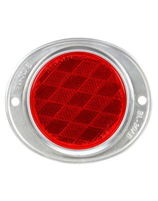 Signal-Stat, Round, Red, Reflector, Silver Aluminum 2 Screw or Bracket Mount, Bulk