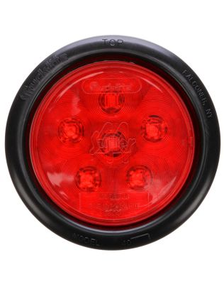 Super 44, LED, Red, Round, 6 Diode, Stop/Turn/Tail, Black Grommet Mount, Diamond Shell, Fit 'N Forget S.S., Straight PL-3 Female, 12V, Kit, Bulk