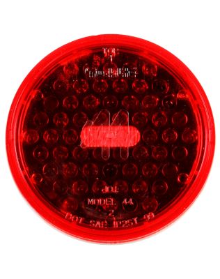 Super 44, LED, Strobe, 42 Diode, Round Red, Metalized, Fit 'N Forget S.S., 12V