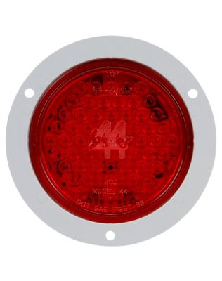 Super 44, LED, Strobe, 42 Diode, Round Red, Black Flange Mount, Fit 'N Forget S.S., 12V