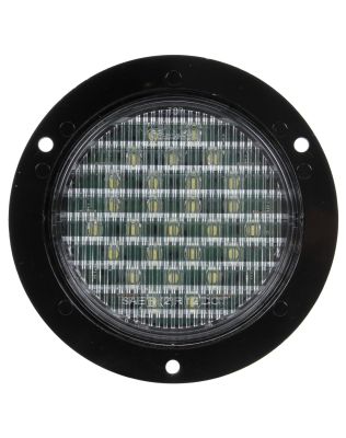 Super 44, LED, Clear Round, 27 Diode, Back-Up Light, Black Flange Mount, Fit 'N Forget S.S., 12V