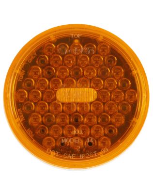 Super 44, LED, Yellow Round, 42 Diode, Rear Turn Signal, Fit 'N Forget S.S., 24V