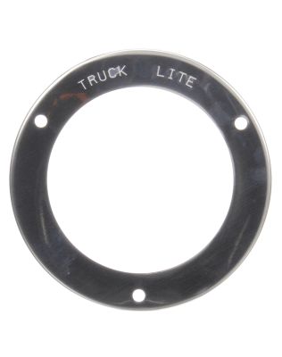 Flange Cover, 4 in Diameter Lights, Used In Round Shape Lights, Silver Stainless Steel, 3 Screw Bracket Mount