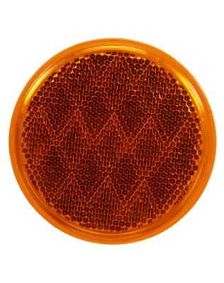 Signal-Stat, 3-1/8" Round, Yellow, Reflector, Adhesive Mount, Bulk