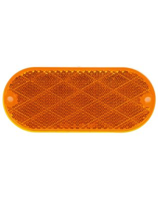 Signal-Stat, Oval, Yellow, Reflector, 2 Screw or Adhesive Mount