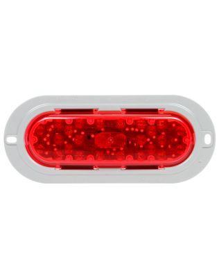 60 Series, LED, Red, Oval, 26 Diode, Stop/Turn/Tail, Gray Flange Mount, Fit 'N Forget S.S., 12V, Bulk