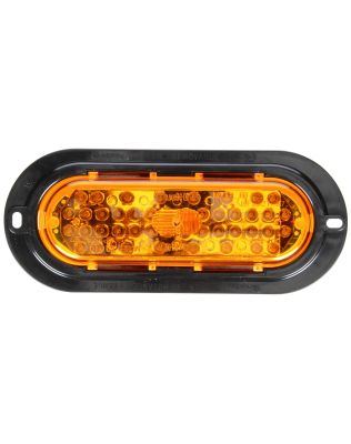 60 Series, LED, Yellow Oval, 44 Diode, Front/Park/Turn, Black ABS, Flange Mount, 12V, Fit 'N Forget S.S.