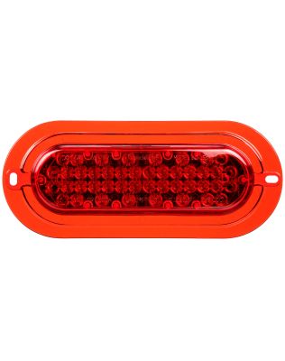 Super 60, LED, Strobe, 36 Diode, Oval Red, Red Flange Mount, Class II, Fit 'N Forget S.S., 12V